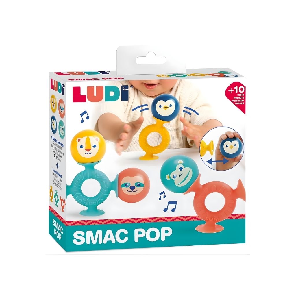LUDI Jeu d'éveil Smac Pop avec ventouses multicolore