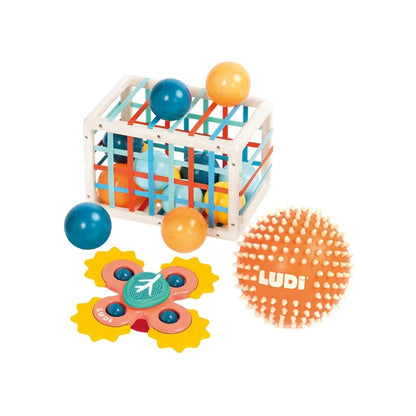 LUDI Cube d'activités multicolore – 12 pièces