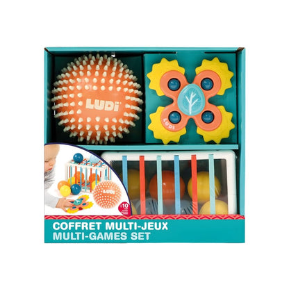 LUDI Cube d'activités multicolore – 12 pièces