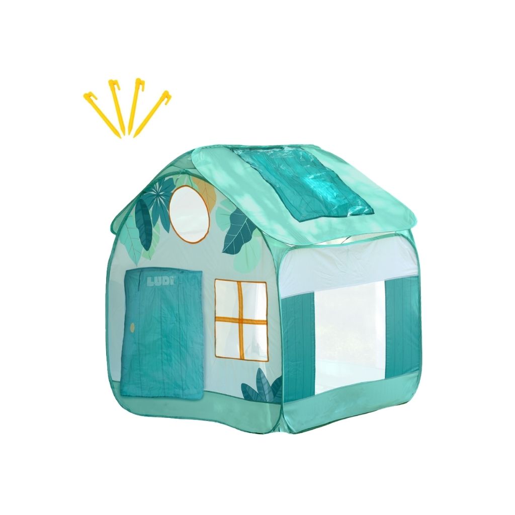 LUDI Pop Up Maisonnette verte 120 cm x 120 cm UV50