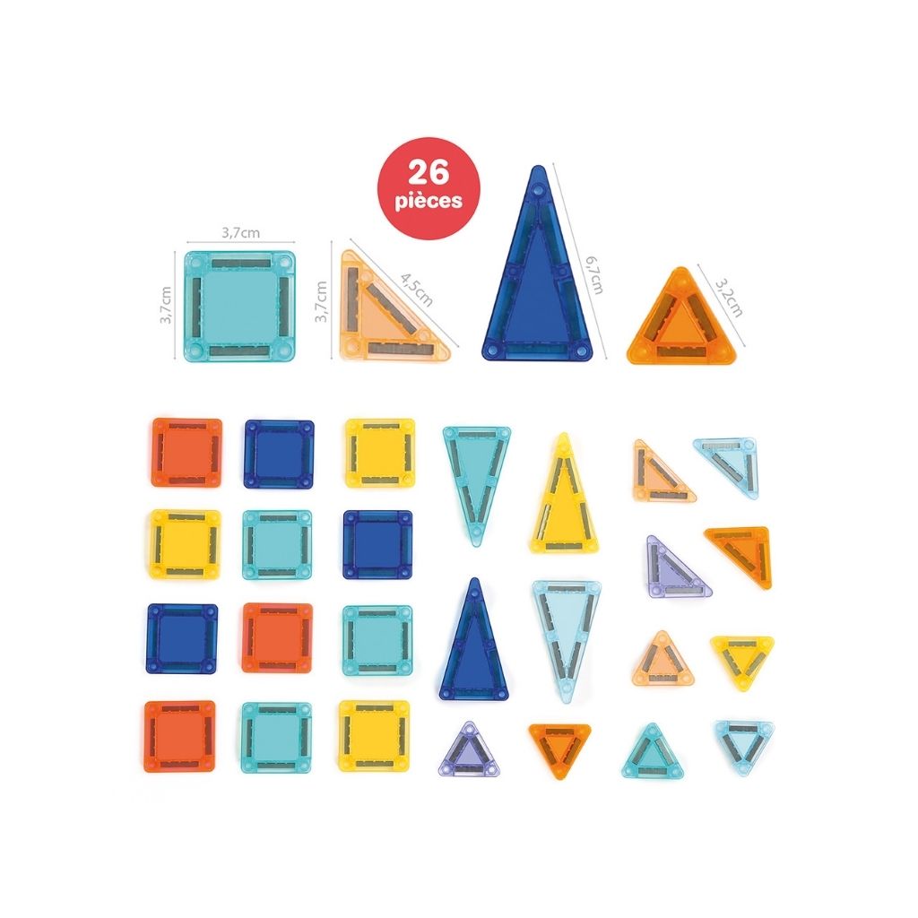 LUDI Magnetisch Bouwspel Veelkleurig – 26 stuks