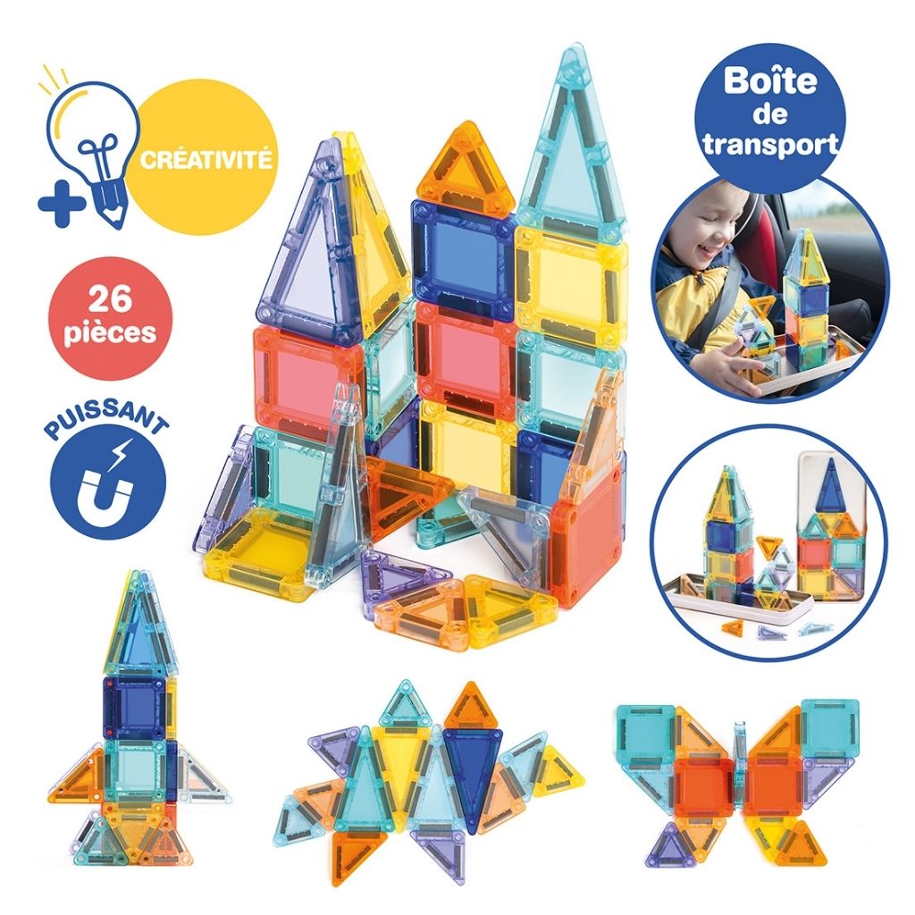 LUDI Magnetisch Bouwspel Veelkleurig – 26 stuks