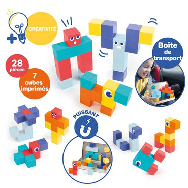 Jeu de construction magnétique LUDI Magnetics Cubes – 28 pièces