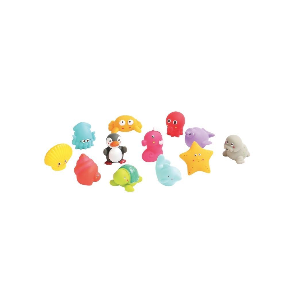LUDI Jouets de bain sur le thème de la mer multicolores – 12 pièces