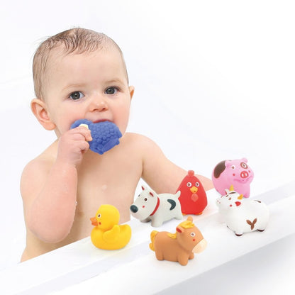 LUDI Jouets de bain sur le thème de la ferme multicolores – 7 pièces