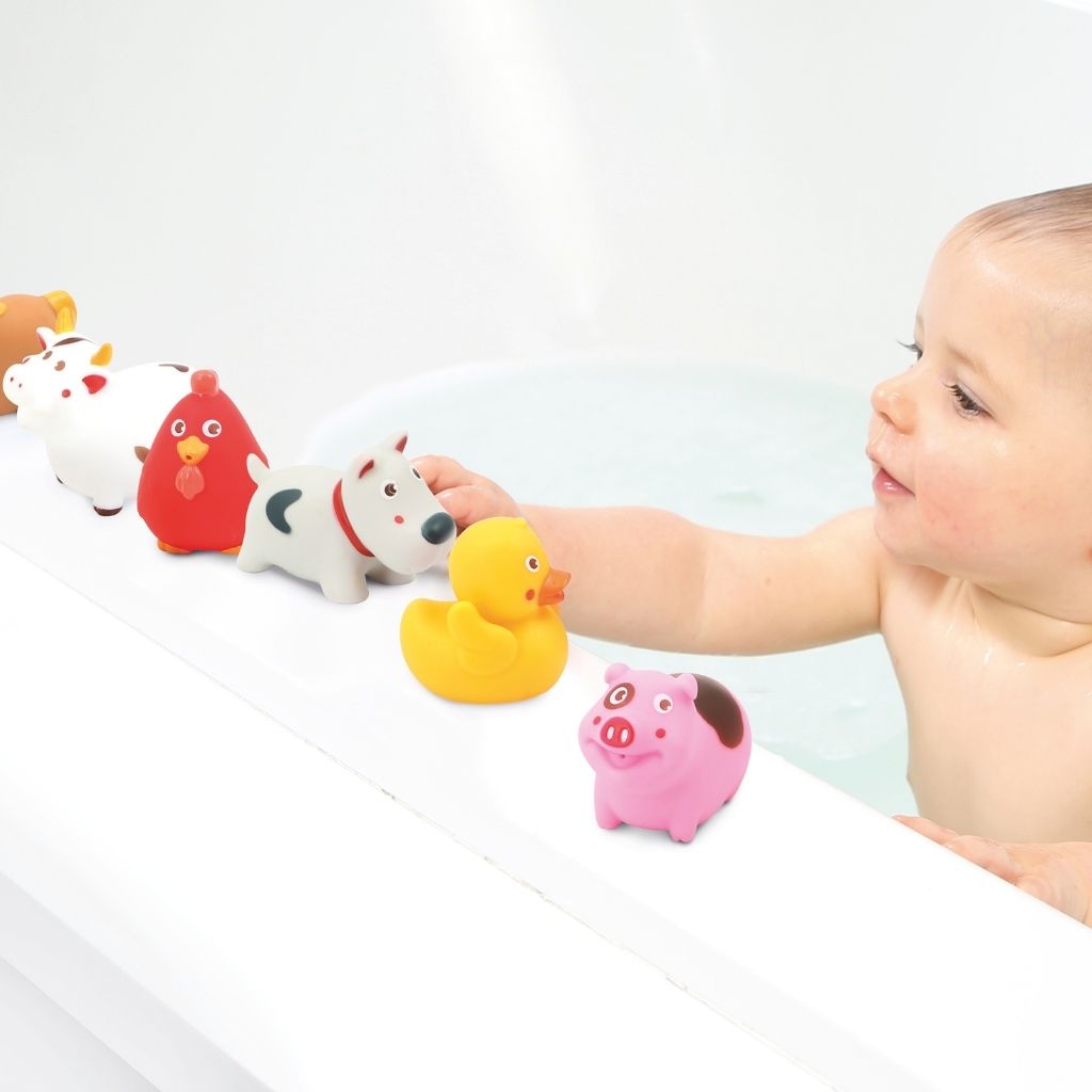 LUDI Jouets de bain sur le thème de la ferme multicolores – 7 pièces