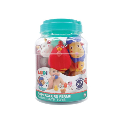 LUDI Jouets de bain sur le thème de la ferme multicolores – 7 pièces
