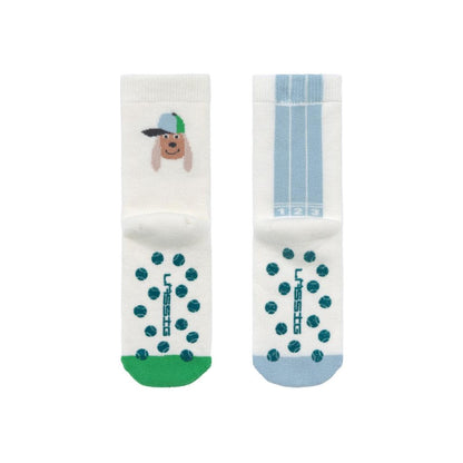 Lässig Chaussettes antidérapantes Dog Vert – 2 pièces