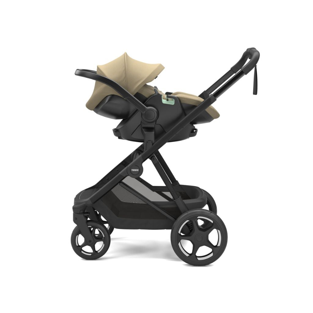 Thule 3-in-1 Kinderwagen Charm Faded Khaki + Draagmand Faded Khaki + Autostoel Groep 0+ Maple Faded Khaki + Adapters voor autostoel