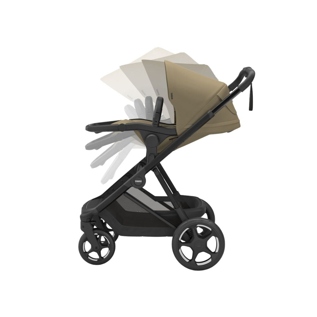 Thule 3-in-1 Kinderwagen Charm Faded Khaki + Draagmand Faded Khaki + Autostoel Groep 0+ Maple Faded Khaki + Adapters voor autostoel