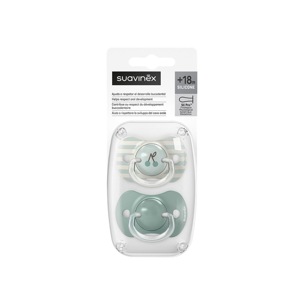 Suavinex Fysiologische fopspeen SX Pro +18m Birdies Silicoon Groen - 2 stuks