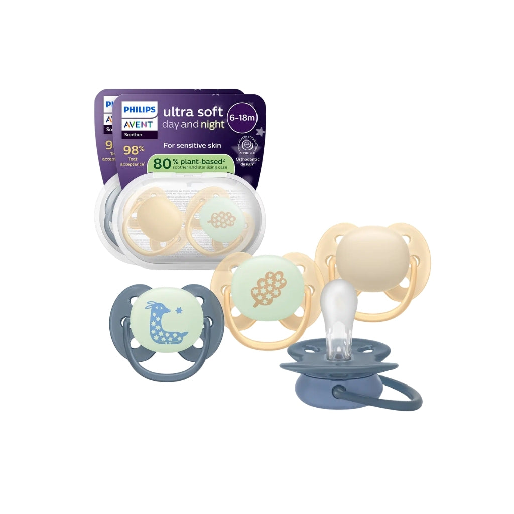 Philips AVENT Sucette +6 mois Soft Day & Night - 4 pièces