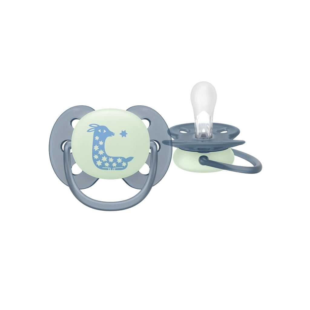 Philips AVENT Fopspeen +6m Soft Night Mystery Kleur/Design Geel/Blauw of Paars/Groen