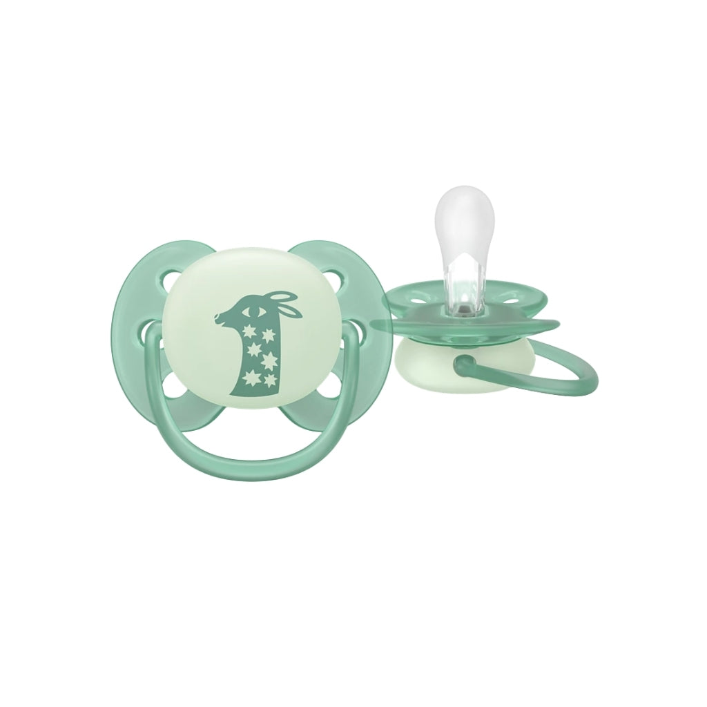 Philips AVENT Fopspeen +6m Soft Night Mystery Kleur/Design Geel/Blauw of Paars/Groen