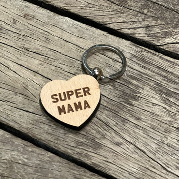 Dotti Porte-clés En Forme De Cœur "Super Mama"