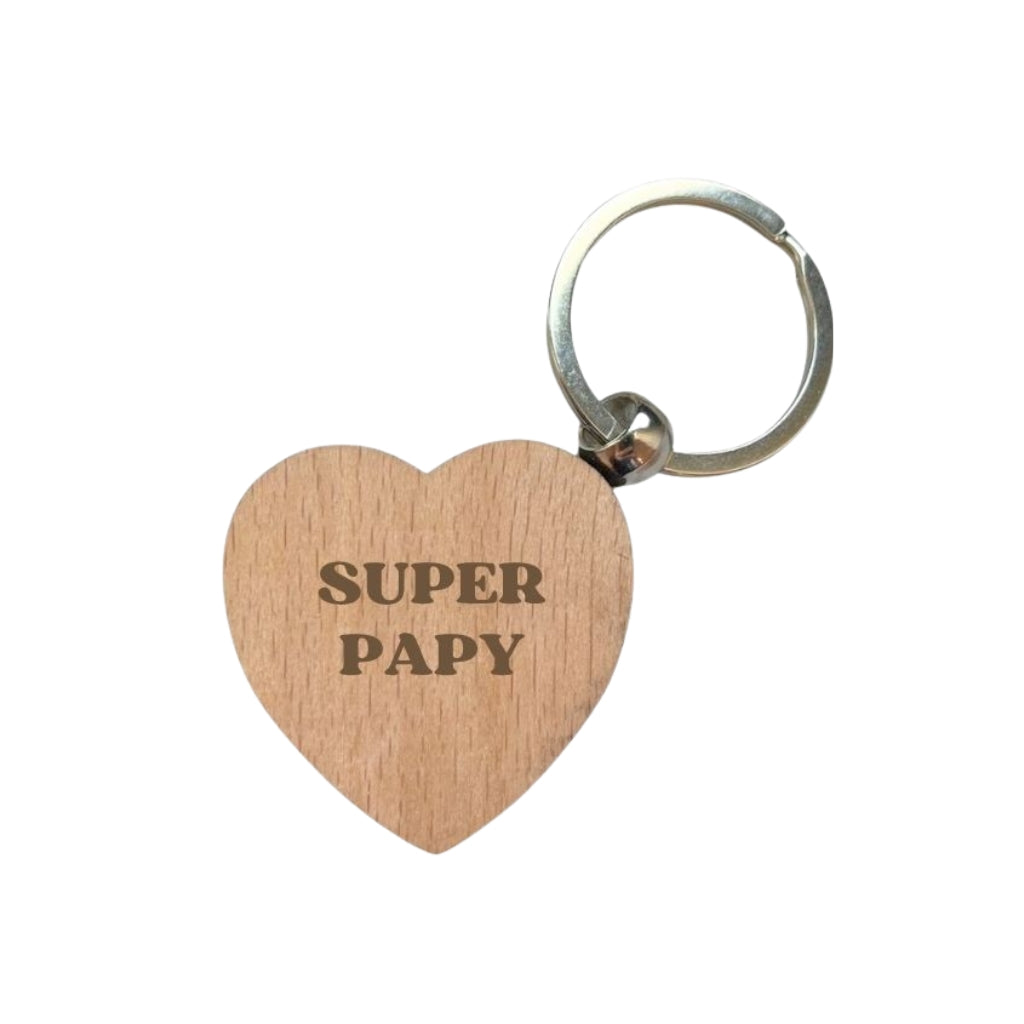 Dotti Sleutelhanger Hartvorm "Super Papy"