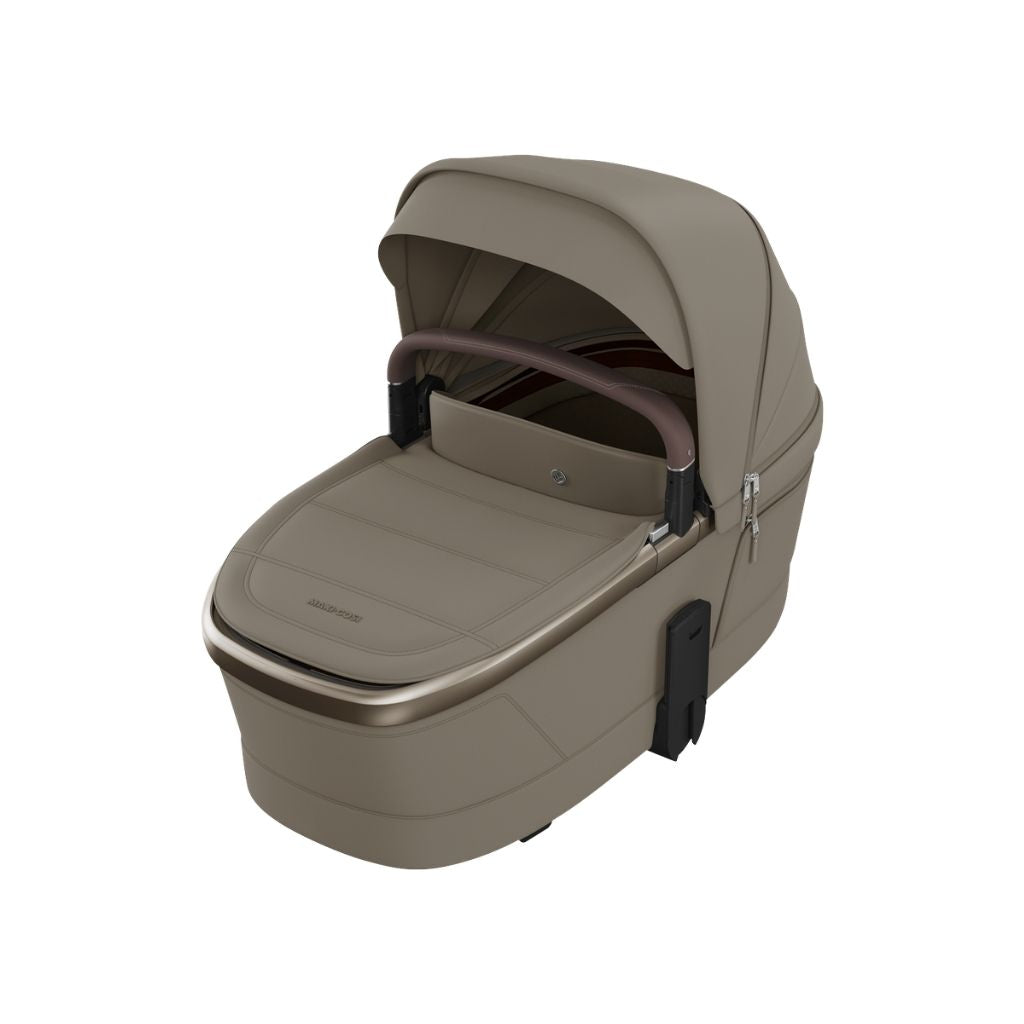 Maxi-Cosi 3-in-1 Kinderwagen Fame Oak Truffle + Draagmand + Pebble Slide Pro Oak Truffle + Basis Familyfix Slide Pro