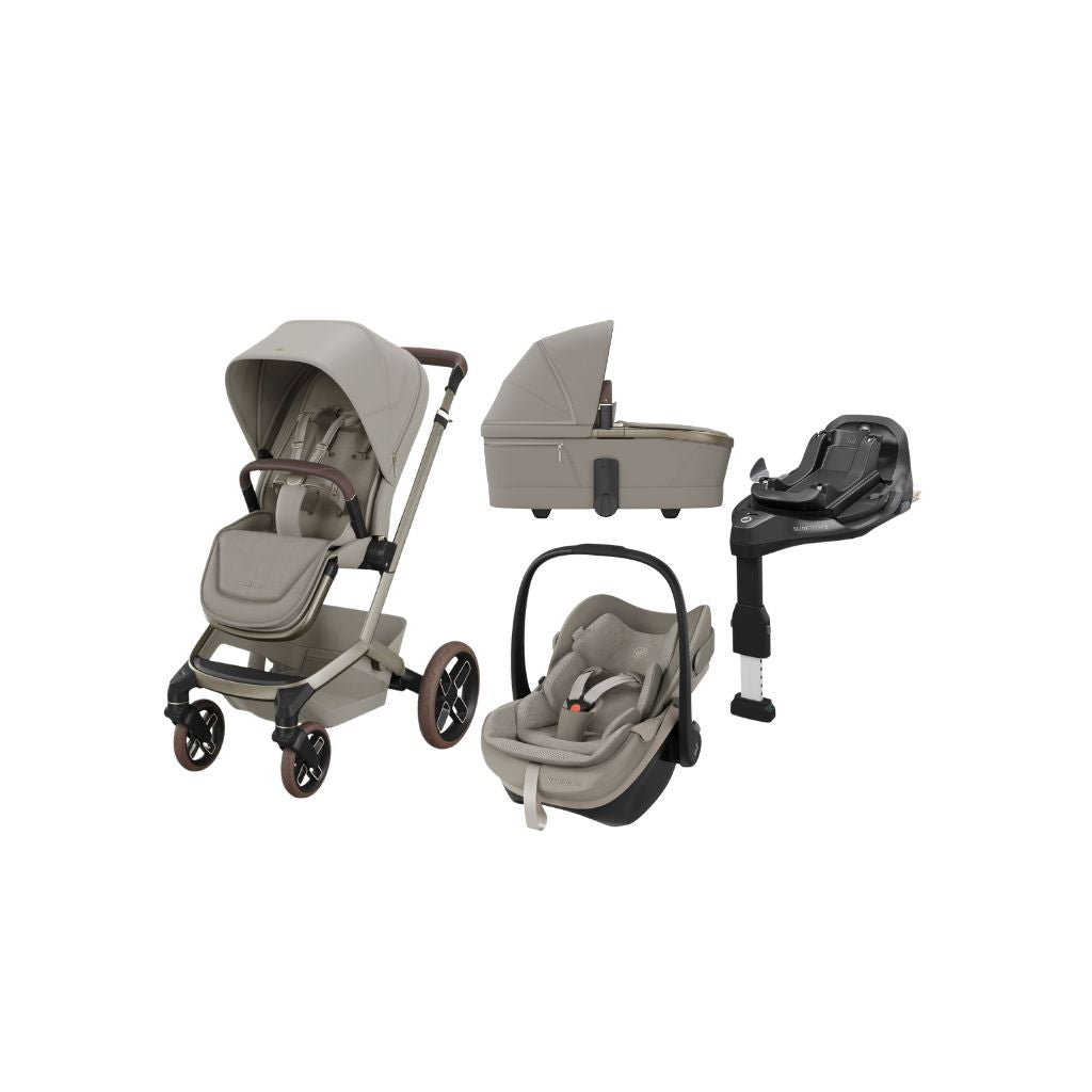 Maxi-Cosi 3-en-1 Poussette Fame Sapphire Sand + Nacelle + Pebble Slide Pro Sapphire Sand + Base Familyfix Slide Pro