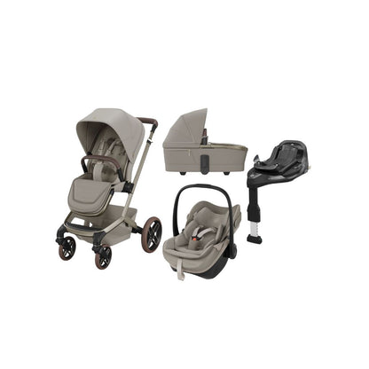 Maxi-Cosi 3-en-1 Poussette Fame Sapphire Sand + Nacelle + Pebble Slide Pro Sapphire Sand + Base Familyfix Slide Pro