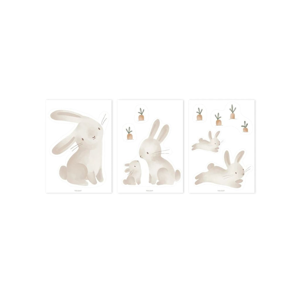 Little Dutch Muursticker Newborn Naturals Baby Bunny A4 - 3 stuks