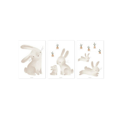 Little Dutch Muursticker Newborn Naturals Baby Bunny A4 - 3 stuks