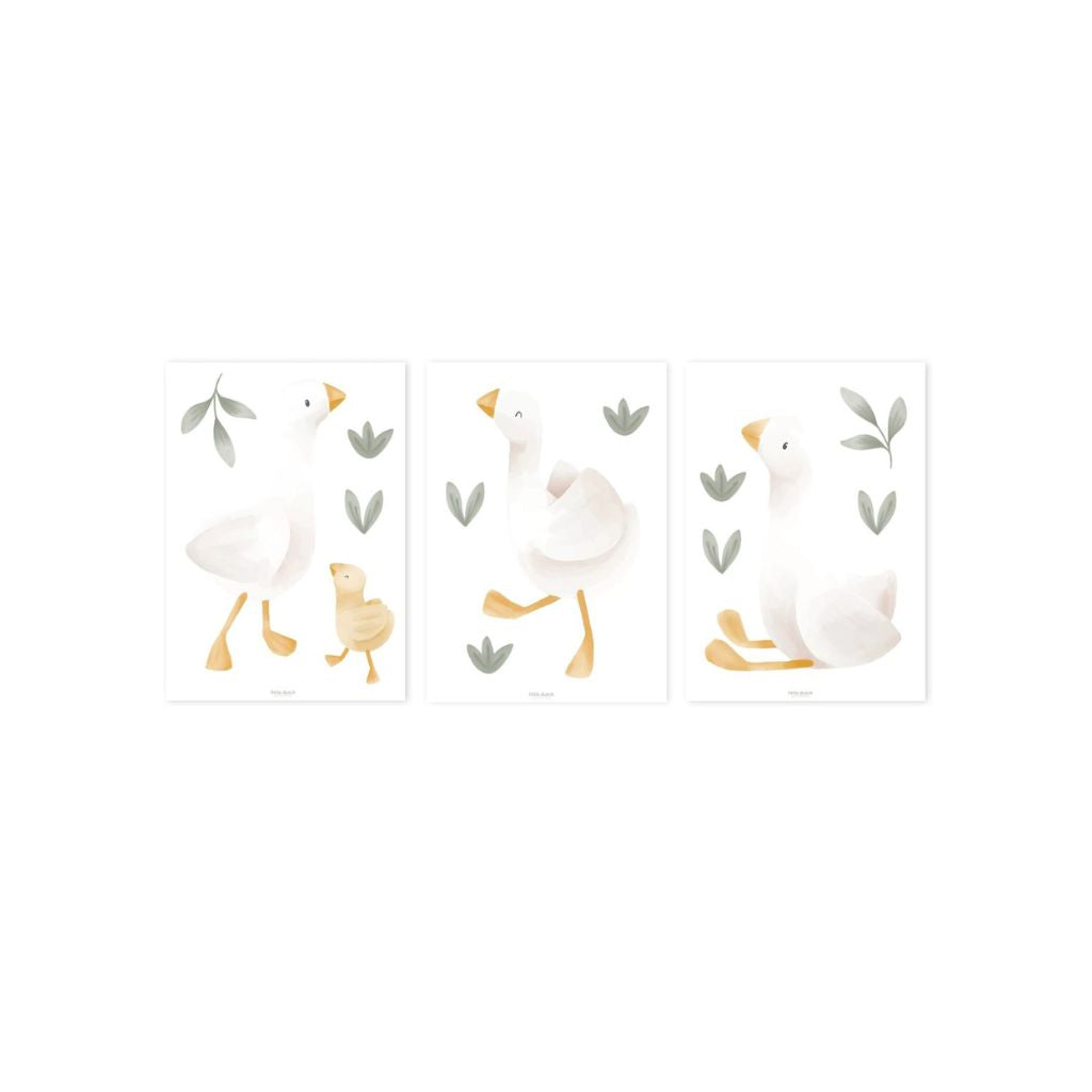 Little Dutch Muursticker Newborn Naturals Little Goose A4 - 3 stuks