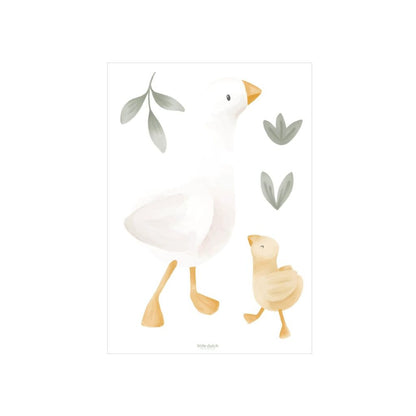 Little Dutch Muursticker Newborn Naturals Little Goose A4 - 3 stuks