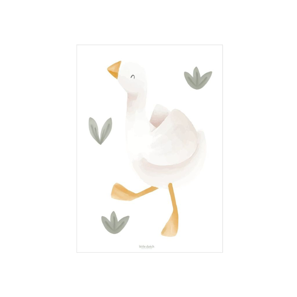 Little Dutch Muursticker Newborn Naturals Little Goose A4 - 3 stuks