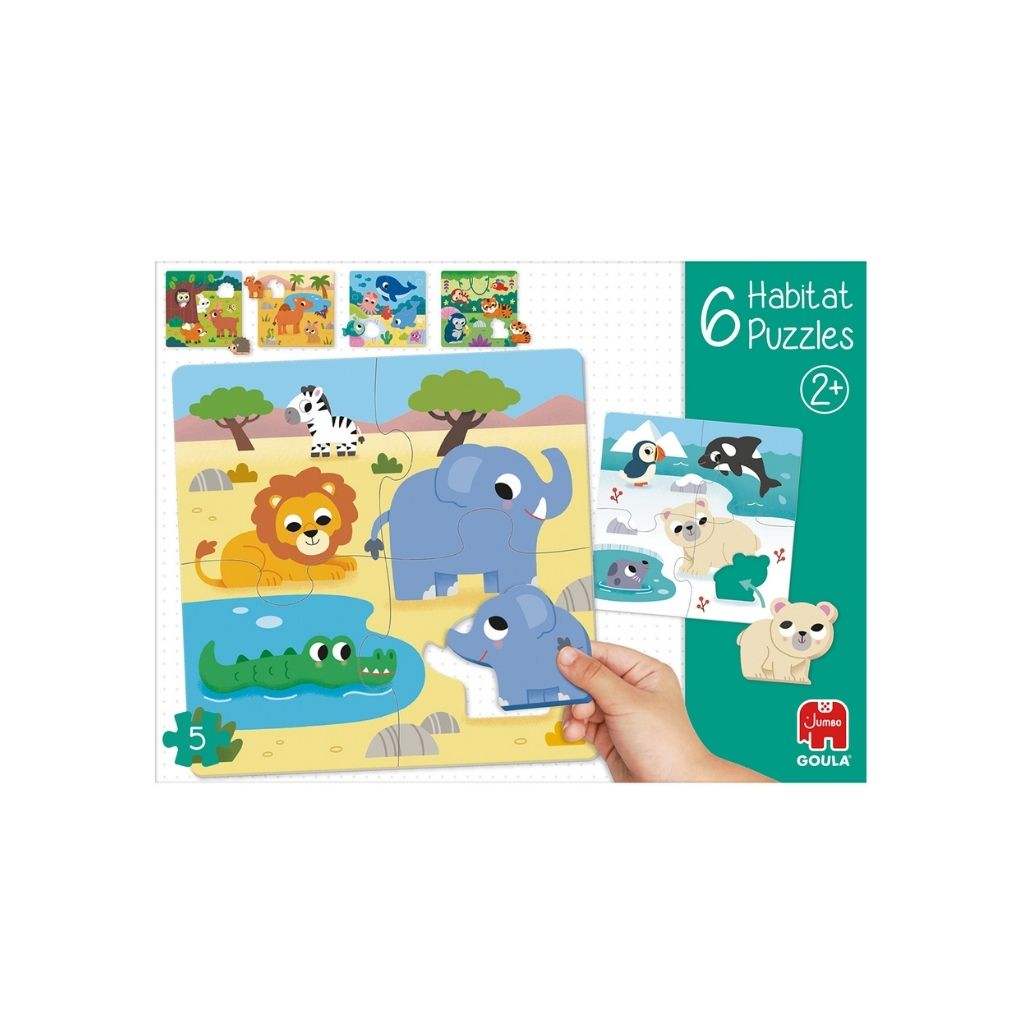 Jumbo Puzzel Goula Dieren Habitat - 6 Stuks