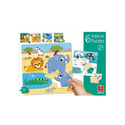 Jumbo Puzzel Goula Dieren Habitat - 6 Stuks