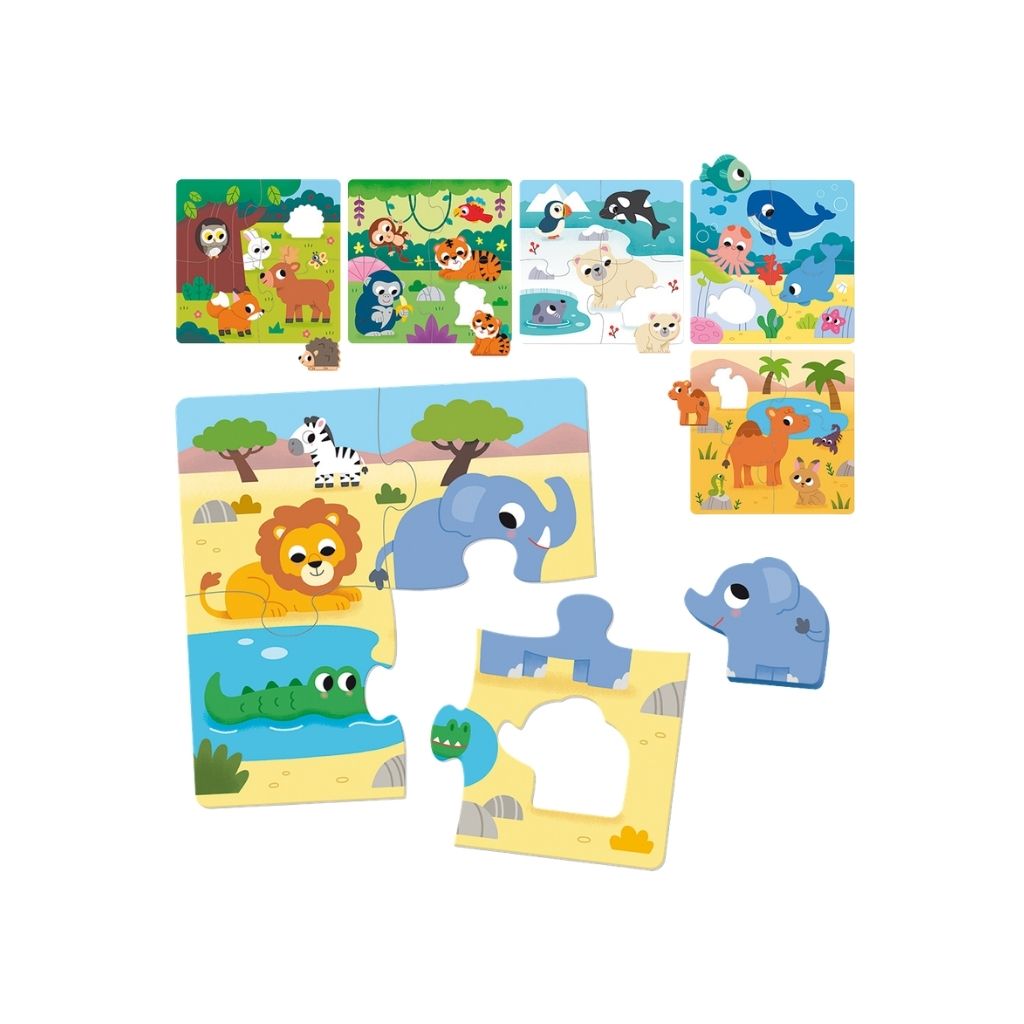 Jumbo Puzzel Goula Dieren Habitat - 6 Stuks