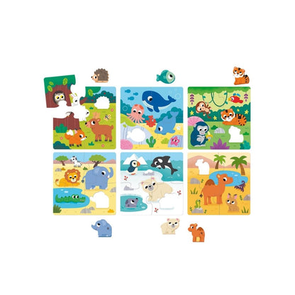 Jumbo Puzzel Goula Dieren Habitat - 6 Stuks