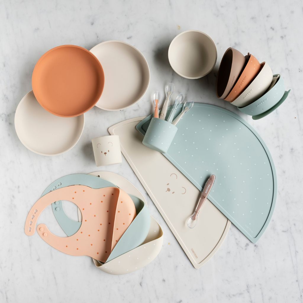 Nattou Bavoir Silicone Bear Beige