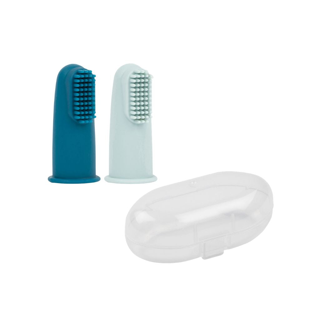 Nattou Brosse à Dents En Silicone Blue - 2 Pièces
