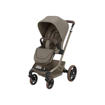 Maxi-Cosi 3-in-1 kinderwagen Fame Twillic Truffle + Draagmand Oak Truffle + Draagbare autostoel Groep 0+ Pebble 360 Pro2 Twillic Truffle + Basis FamilyFix 360 Pro