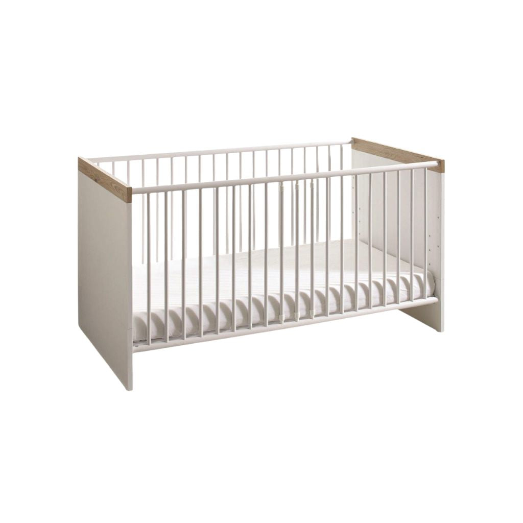 Transland Lit Enfant Hilja Chêne de Bordeaux Lit évolutif Lg 70 x L 140 cm Chalk-White 
