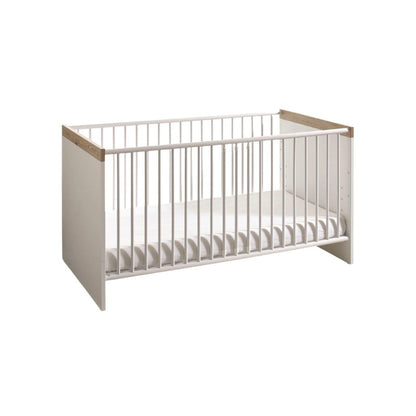 Transland Lit Enfant Hilja Chêne de Bordeaux Lit évolutif Lg 70 x L 140 cm Chalk-White 