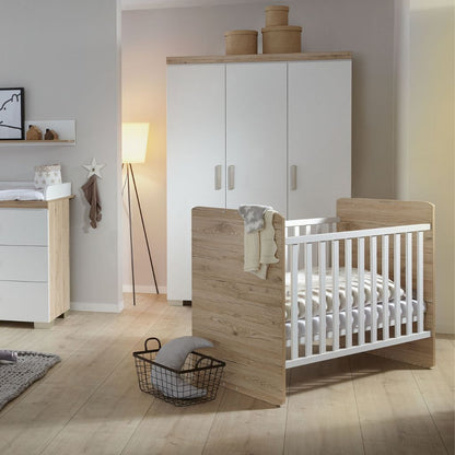 Transland Lit De Bébé / Lit d'enfant Hilja Lit évolutif Lg 60 x L 120 cm Chalk-White  