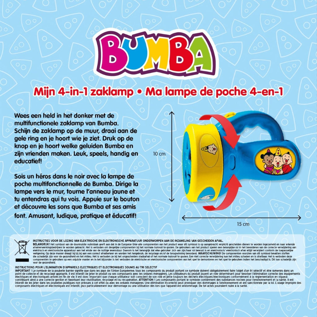 Bumba Mijn 4-in-1 Zaklamp Blauw