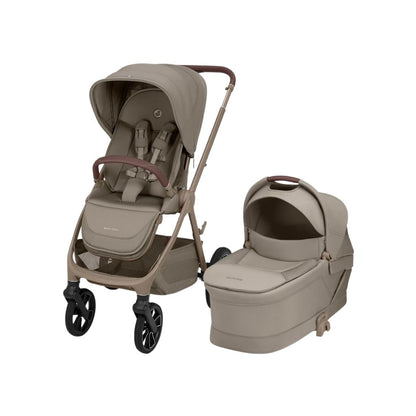 Maxi-Cosi 2-in-1 Kinderwagen Oxford+ Oak Truffle + Opvouwbare Draagmand Oak Truffle