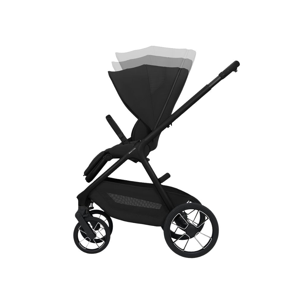 Maxi-Cosi 2-in-1 Kinderwagen Oxford+ Onyx Black + Opvouwbare Draagmand Onyx Black