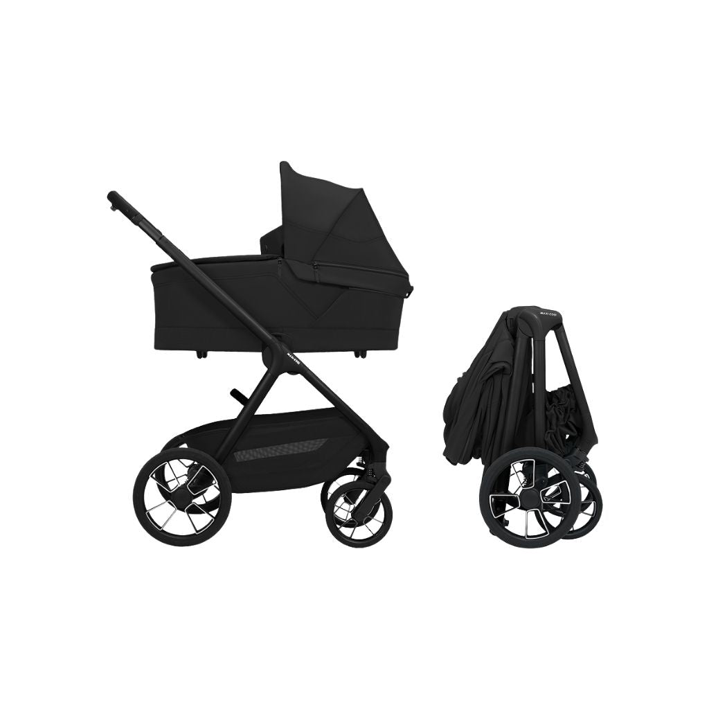 Maxi-Cosi 2-in-1 Kinderwagen Oxford+ Onyx Black + Opvouwbare Draagmand Onyx Black