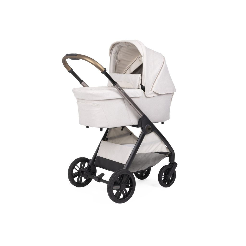 Chicco 3-in-1 Kinderwagen Trio Bellagio Amber Glow + Draagmand Flexi Amber Glow + Draagbare autostoel Groep 0+ First Seat Recline i-Size Amber Glow + Basis i-size 360°