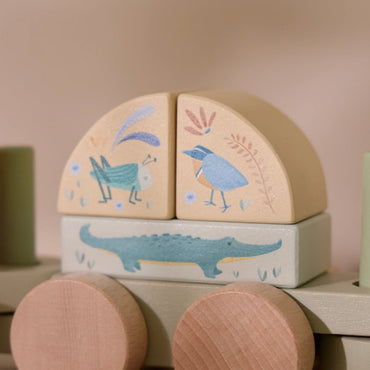 Little Dutch Blokkentrein Safari Friends Multi