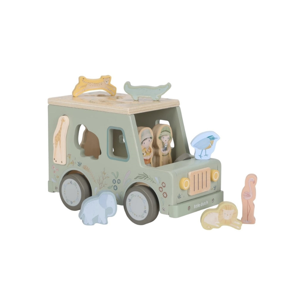 Little Dutch Vormsorteerder Safari Friends Auto Groen