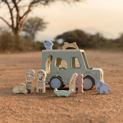 Little Dutch Vormsorteerder Safari Friends Auto Groen