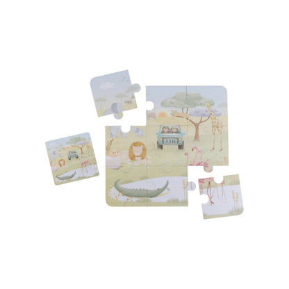 Little Dutch Houten Puzzels Safari Friends Multi