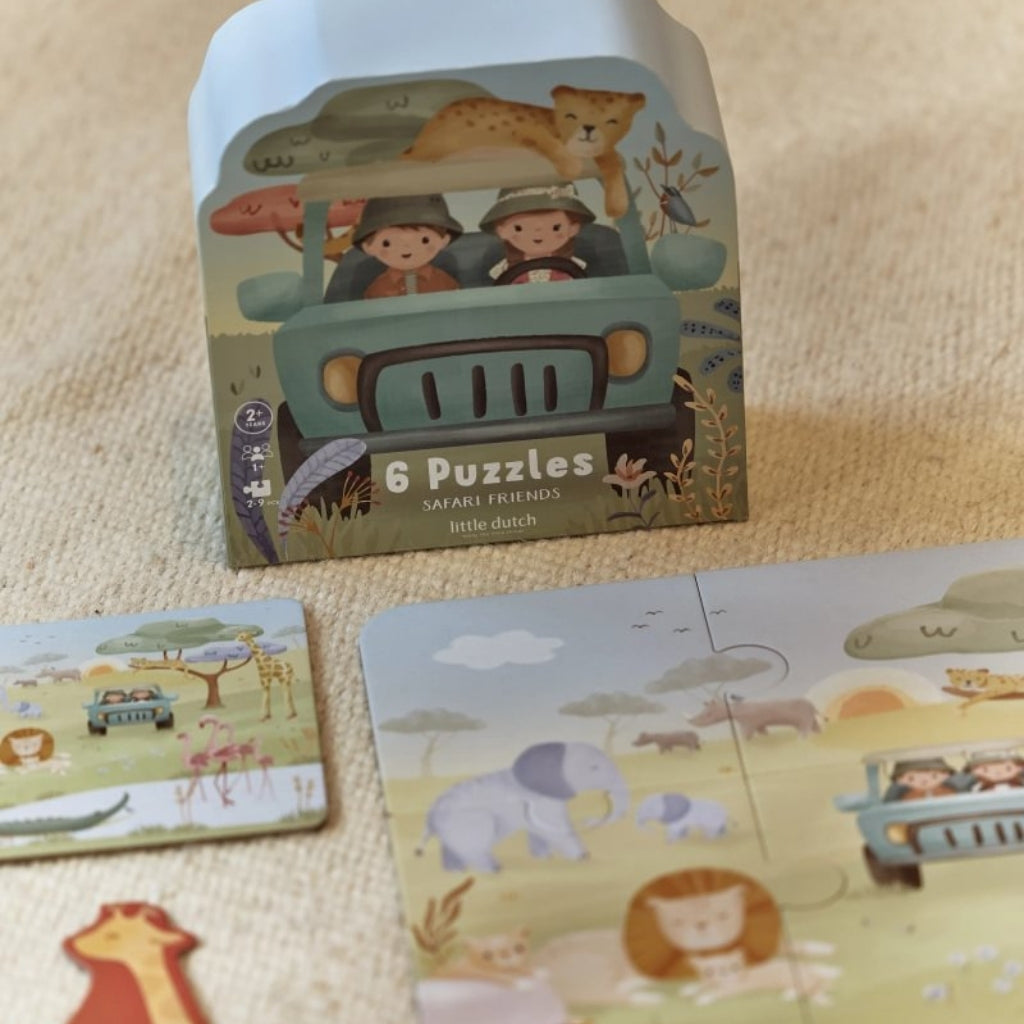Little Dutch Houten Puzzels Safari Friends Multi