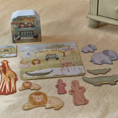Little Dutch Houten Puzzels Safari Friends Multi