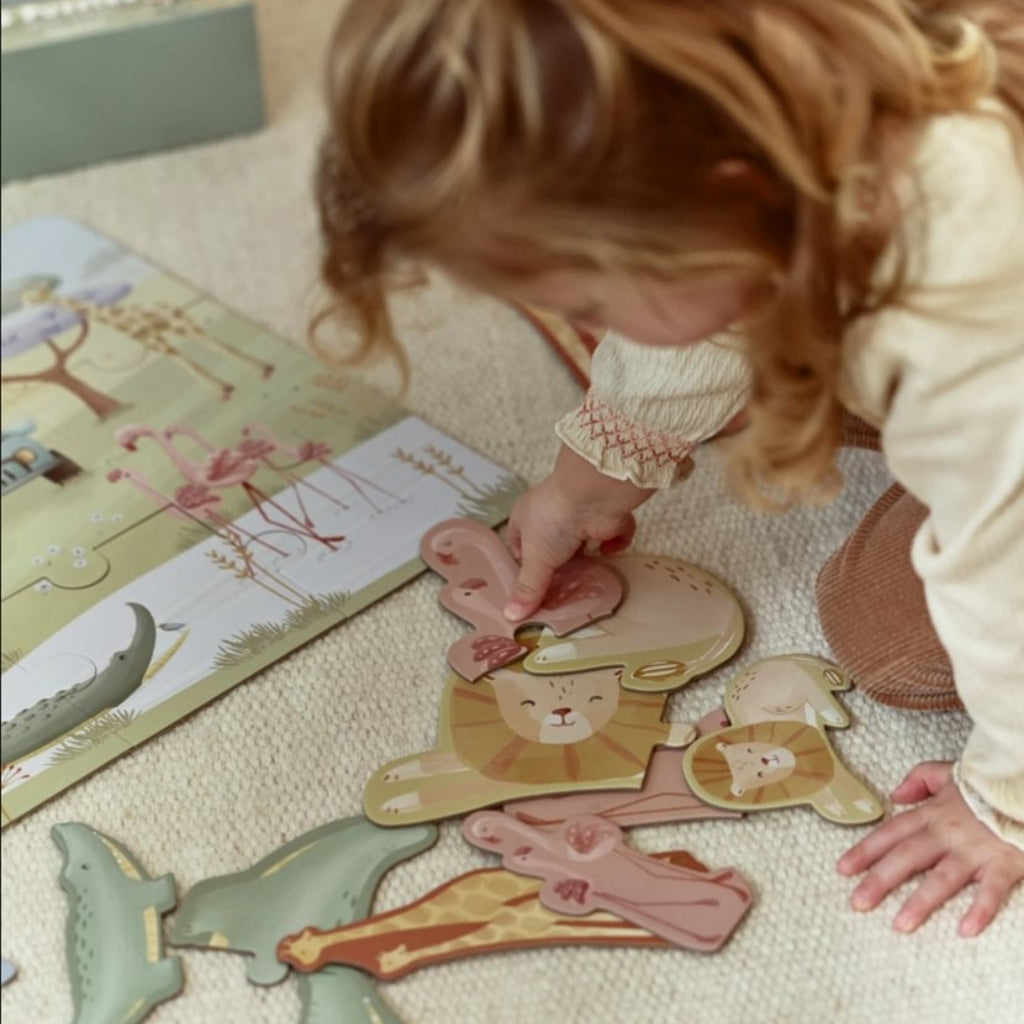 Little Dutch Houten Puzzels Safari Friends Multi